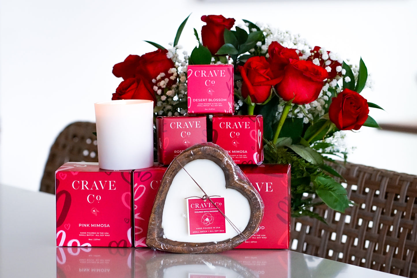 Large Valentines Day Box Candles
