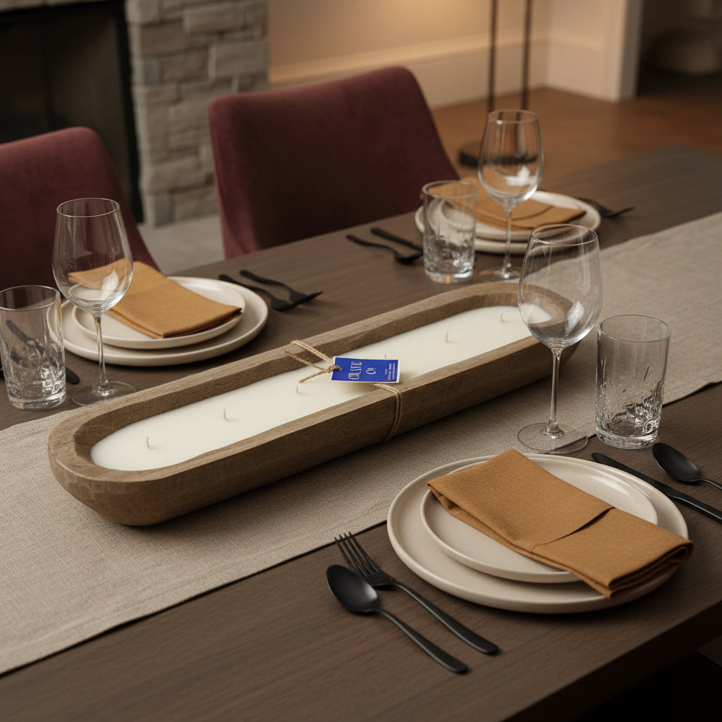 Hand Carved Wood Dough Bowl Dark [LG]