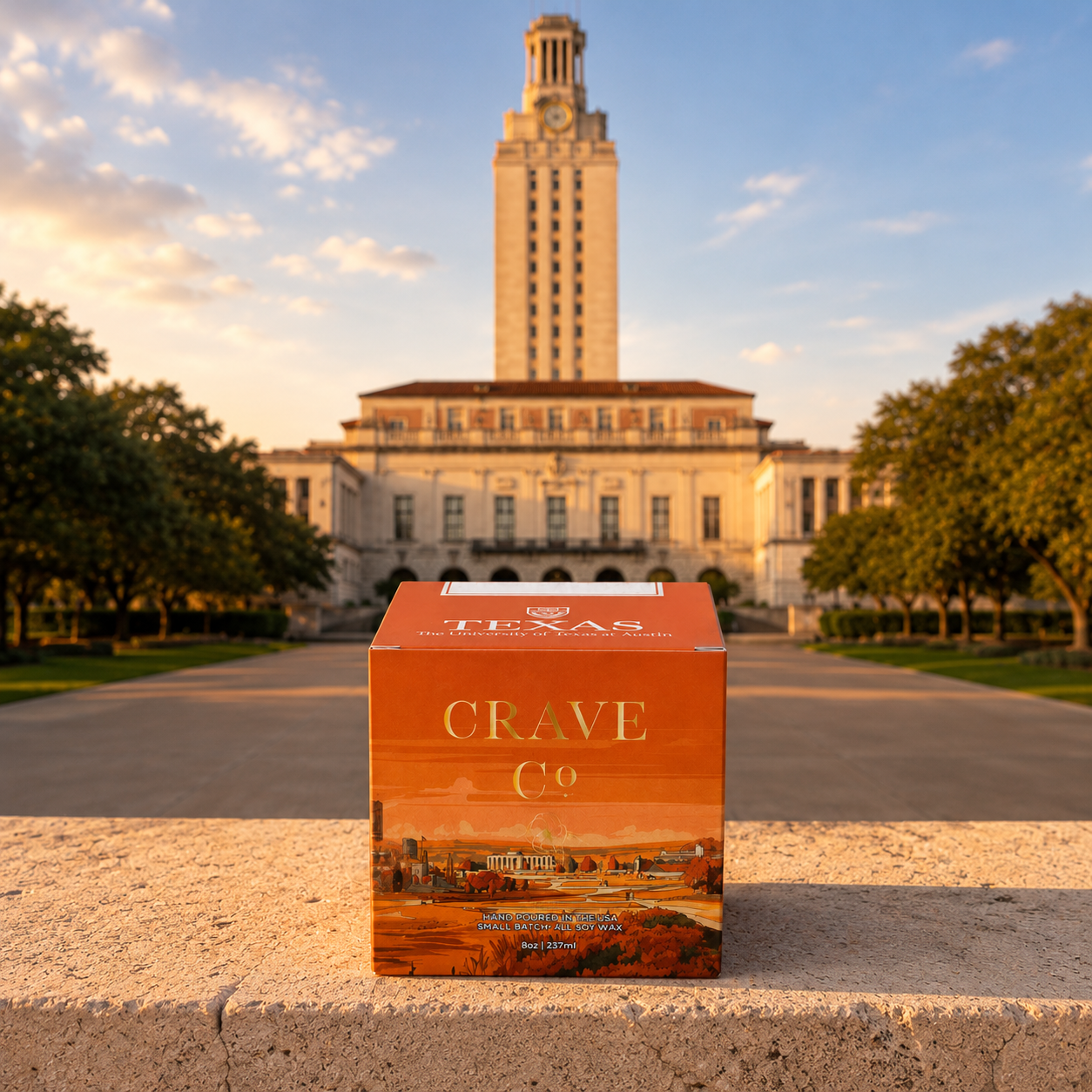 The University of Texas Box Candle