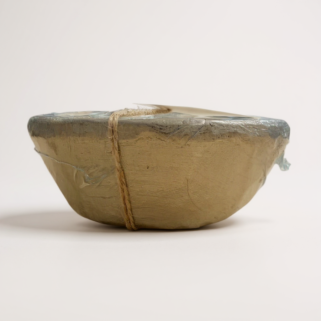 Hand Carved Wood Round Dough Bowl - Champagne