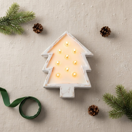 Christmas Tree Dough Bowl- White