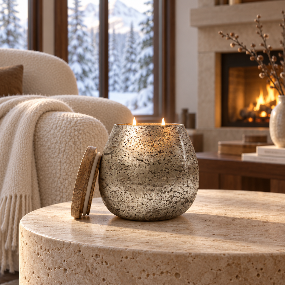 Mercury Glass Candle [18 oz] [Silver]