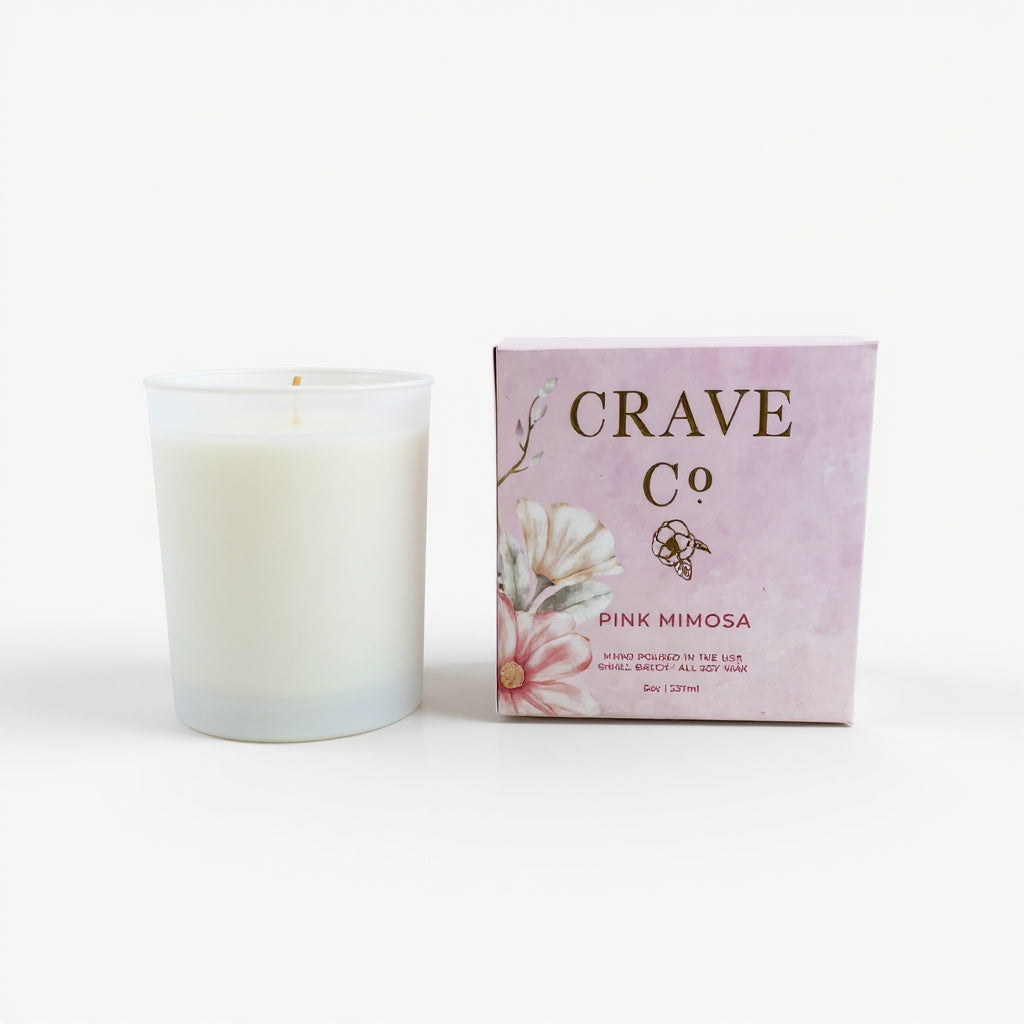 Pink Mimosa Boxed Candle