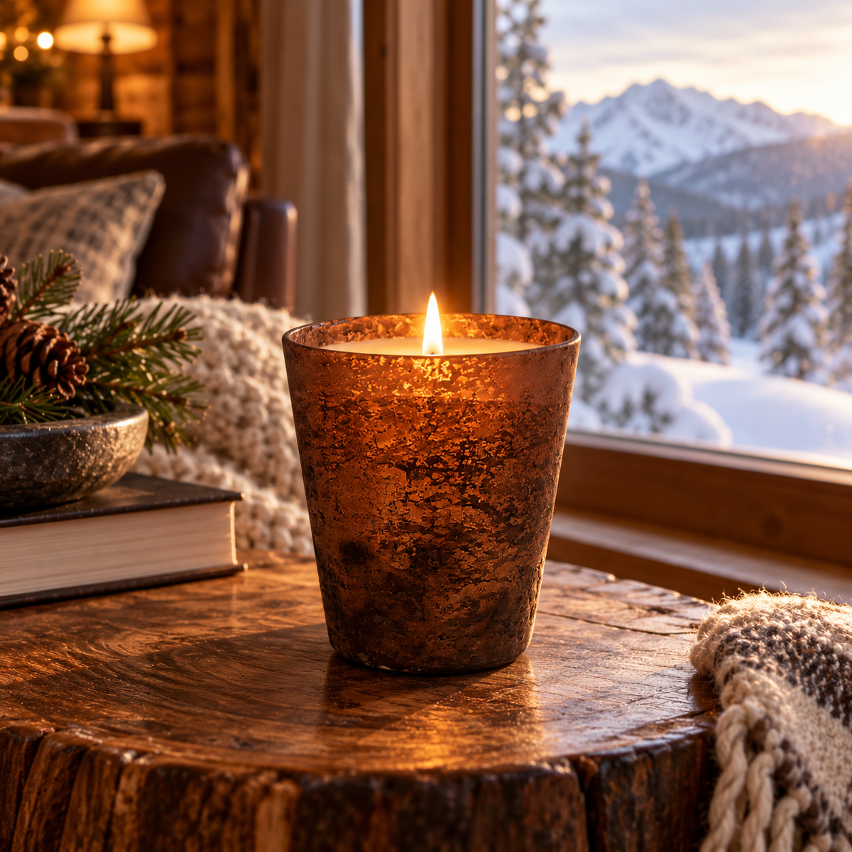 Mercury Glass Candle [14.5oz] [Brown]