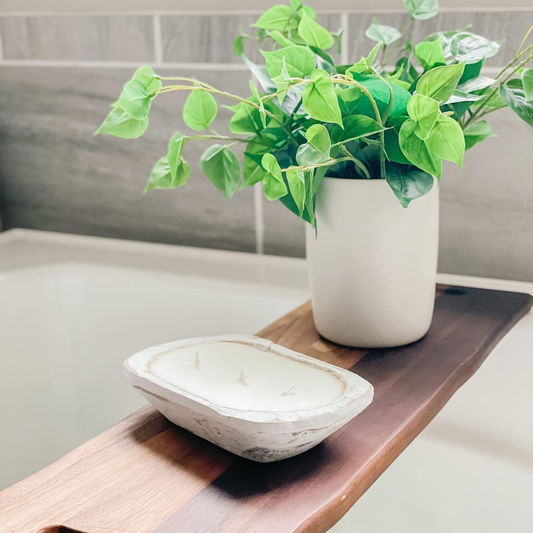 Hand-Carved Wood Dough Bowl White [Mini-Size]