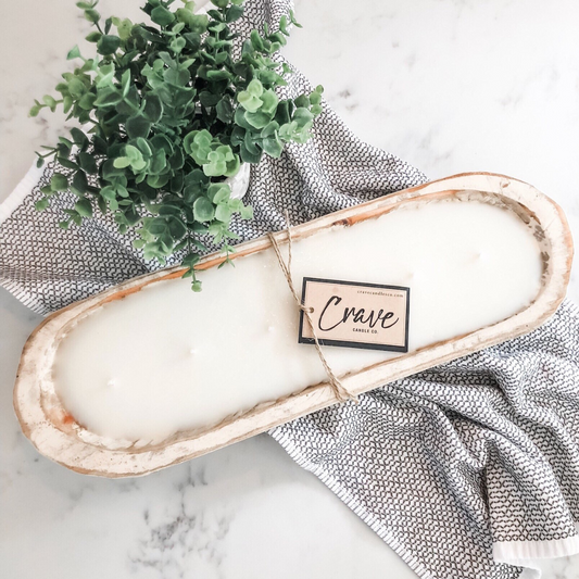 Hand Carved Wood Dough Bowl [LG]-Crave Candles