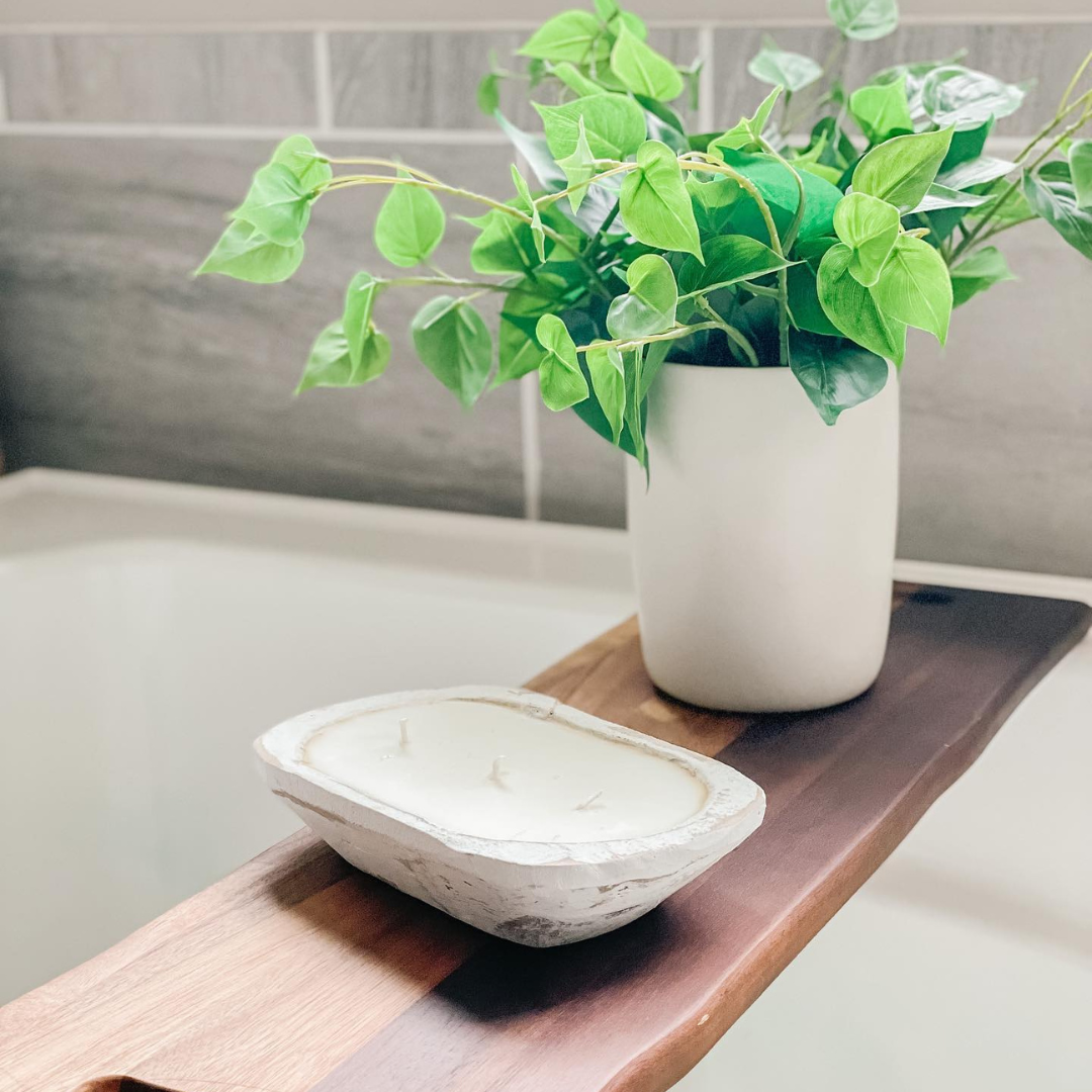 Hand-Carved Wood Dough Bowl [Mini-Size]-Crave Candles